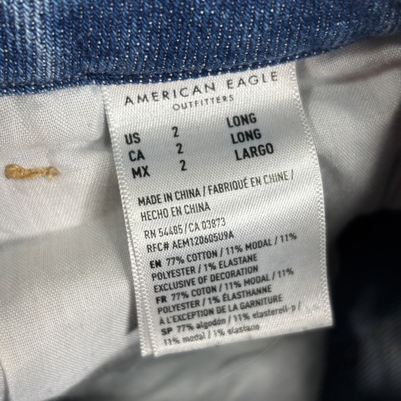 American Eagle Mom Jeans Womens 2 High Rise Distressed Straight Leg - Picture 6 of 11